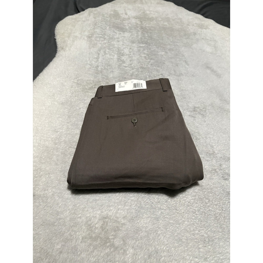 New Metropolis Pleated Straight Wool‎ Dress Pants Size 38x30 Cuffed Stone Gray